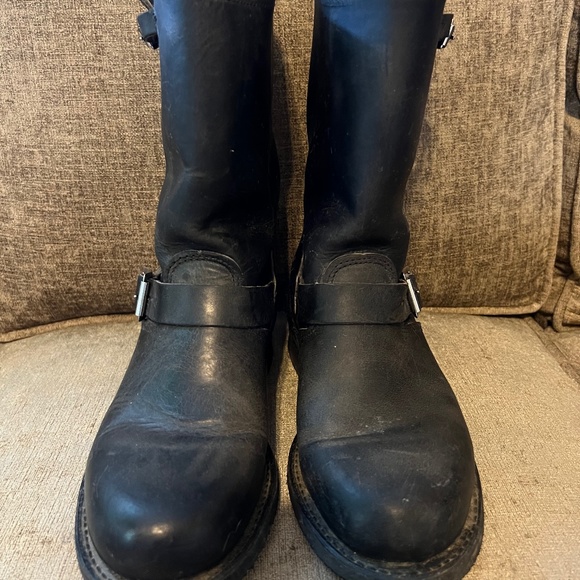 Frye Shoes - Frye Engineer/Motorcycle-Black